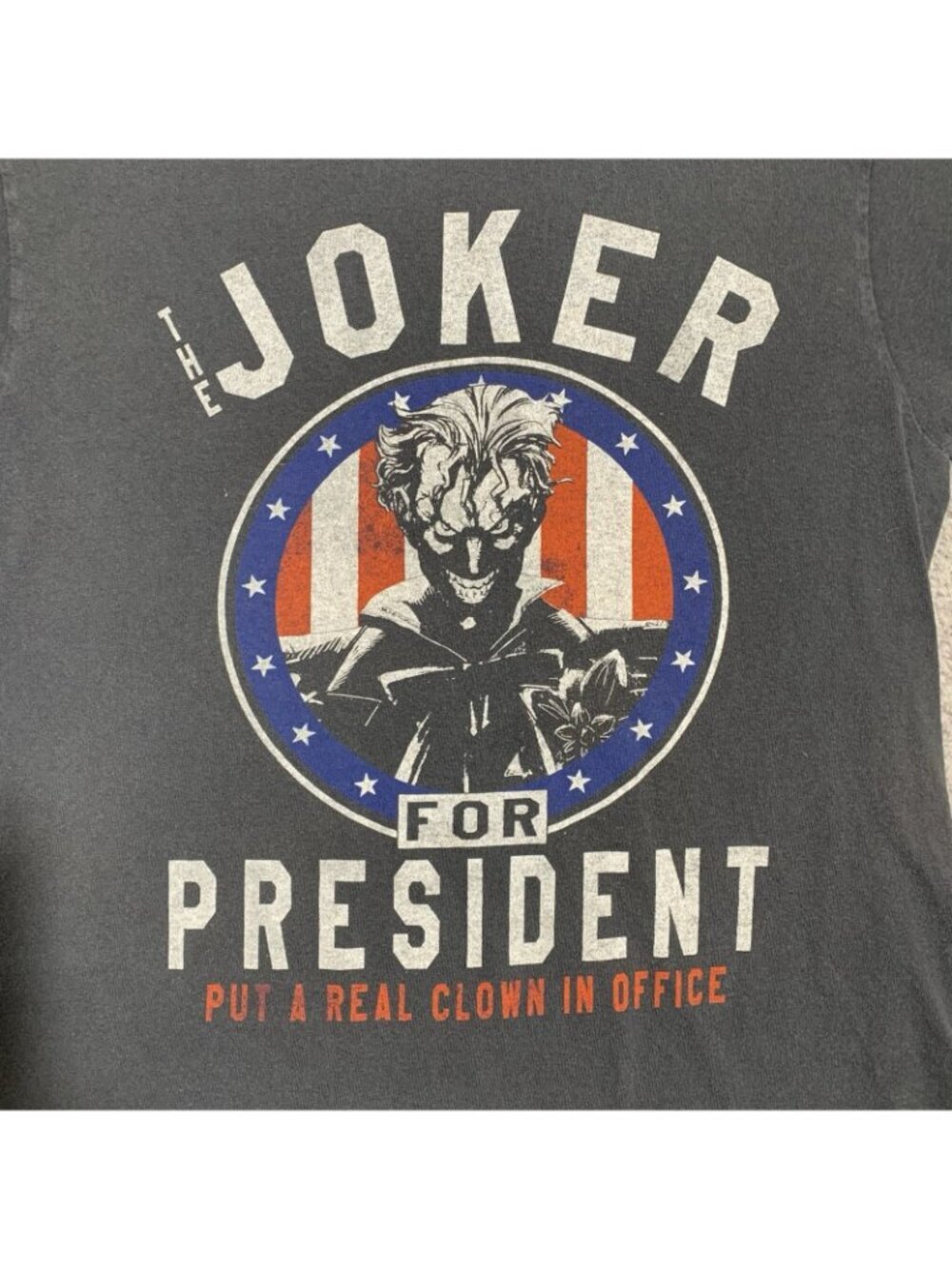 DC Comics The Joker For President T Shirt Mens L Black Graphic Put A Real Clown - Picture 2 of 7